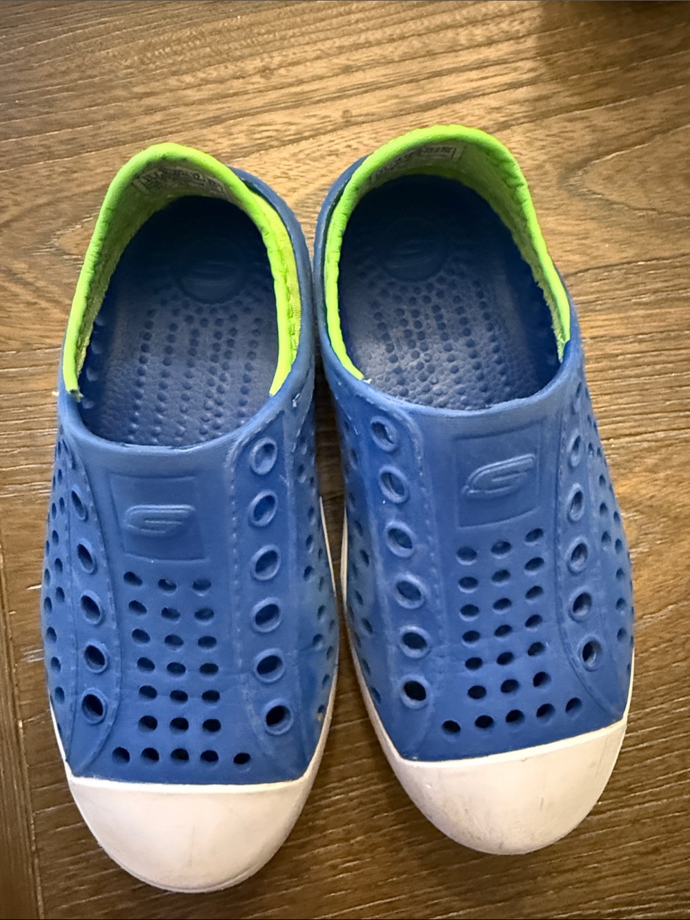 Skechers Blue Slip-On Water Shoes with Lime Size 11T